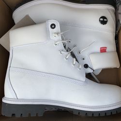 White Size 11 Timberlands 