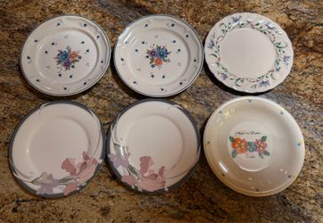 Vintage Mixed Large Dinner Plates - Set of 6