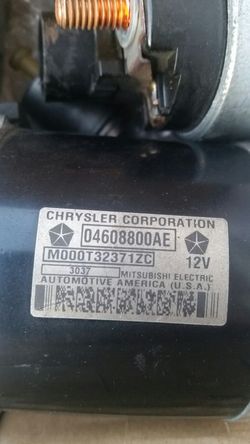 Starter and solenoid out of Chrysler van