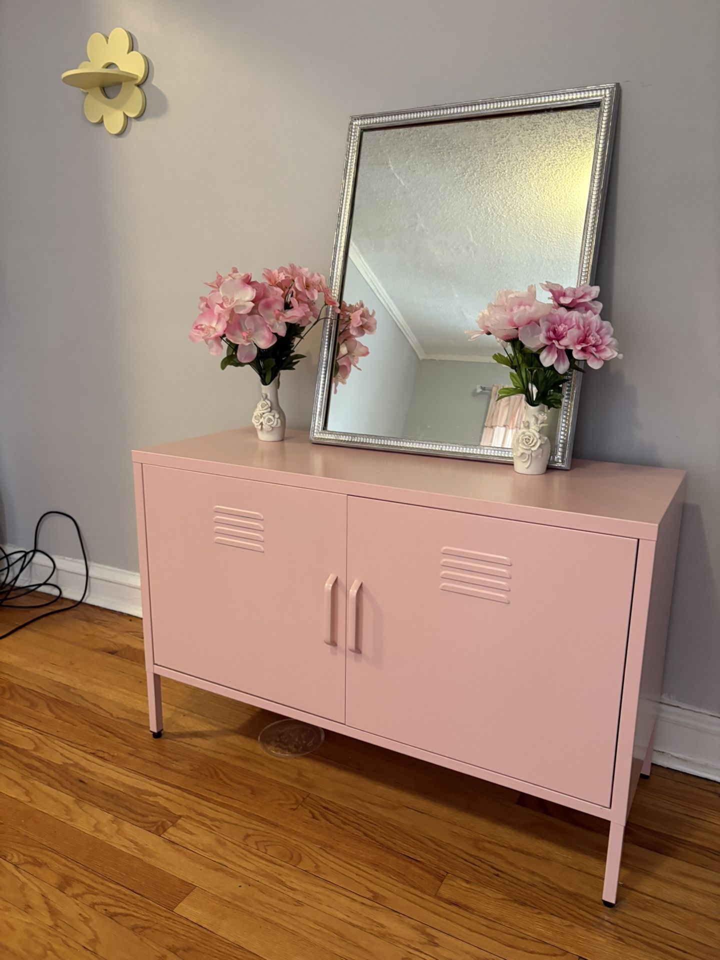 Pink 2 Door Novogratz Cabinet