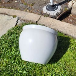 Large Planter Flower Pot White Ceramic 14"