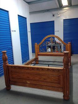 Real wood bedframe $ 400