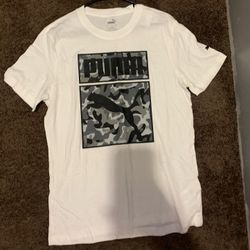 Men M. White puma t Shirt 