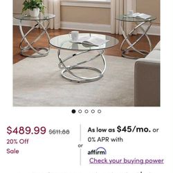 Coffee And Side Glass Tables Set 3 