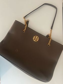 Tory Burch Brown Pebbled Leather Tote - Good condition