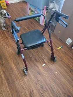 Walker with a seat and storage compartment