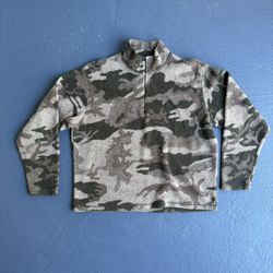 Vintage Cabelas Quarter Zip Camo Fleece Jacket