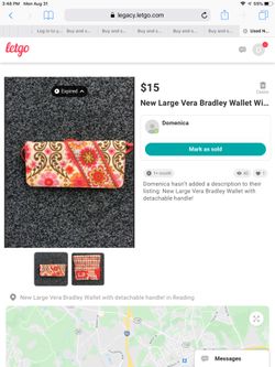 New Large Vera Bradley Wallet