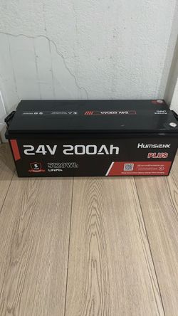 24V 200Ah Plus LiFePO4 Lithium Battery, Upgraded 250A BMS with Low-Temp Protection, 15000+ Deep Cycles,