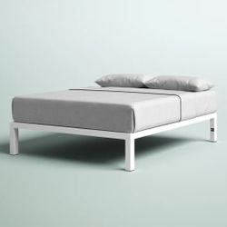 White steel bed frame 