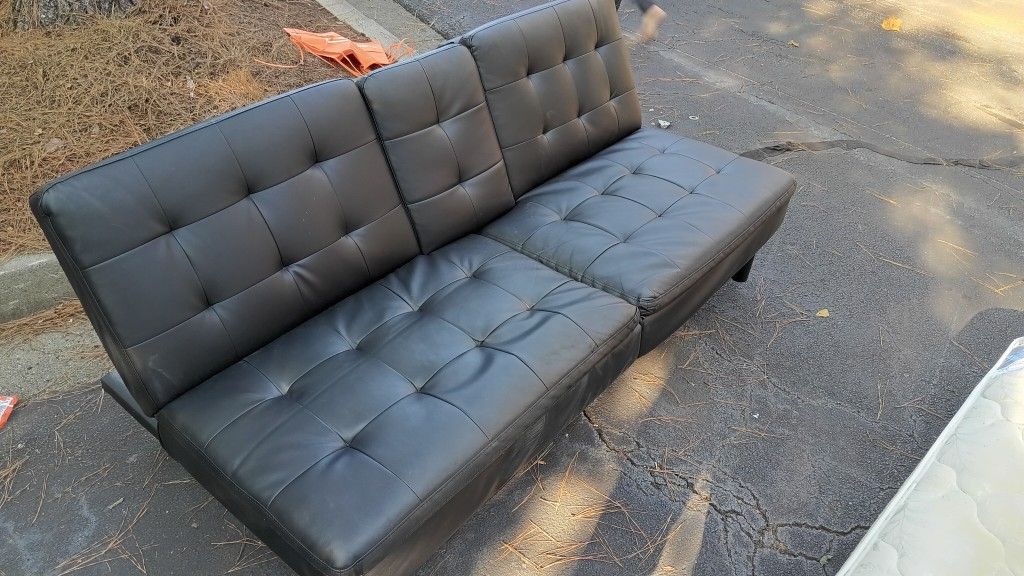 Black Leather Futon