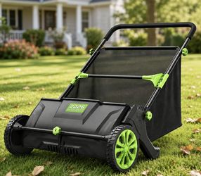 BRAND NEW 21” Push Lawn Sweeper – Leaf & Grass Collector