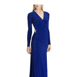 NWT Ralph Lauren Long Sleeve Blue Dress Size 12