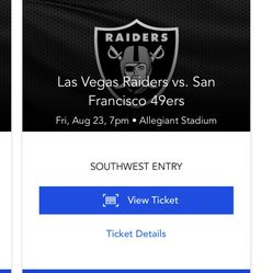 49er Vs Raiders Tickets August 23 In Vegas 
