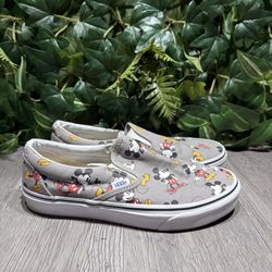 Vans Slip On Disney Mickey Mouse Women’s 9.5 Men 8 Grey Shoes 