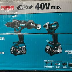 Makita XGT 40v Max BRUSHLESS 2-PC COMBO KIT (HAMMER DRIVER- DRILL  IMPACT DRIVER) 