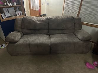 Brown Microfiber Two-Seat Loveseat & Three Seat Sofa