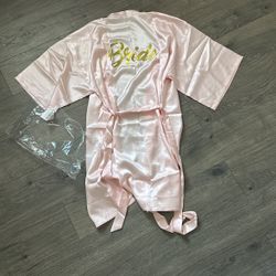 Pink Silk Bride Robe