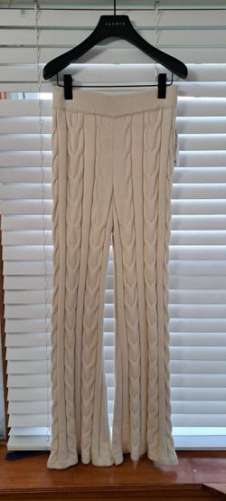 Vigoss Cream Cable Knit Pants Size Large