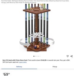 Brand New 360° Swiveling Pool Stick Holder