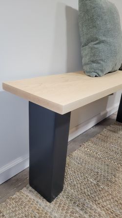 Modern Bench – Solid Maple Top | Black Legs