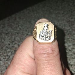 10 K Gold Mens Ring White Gold And Yellow New 