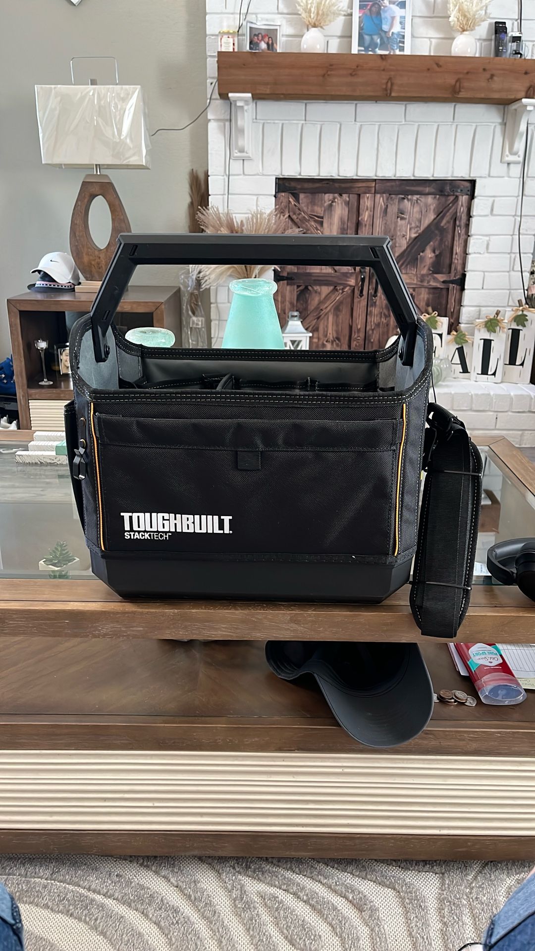 TOUGHBUILT STACKTECH Black Polyester 18-in W x 12-in D x 14.8-in L Tool tote