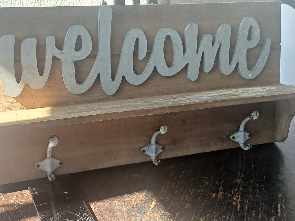 Welcome Sign & Coat Hook
