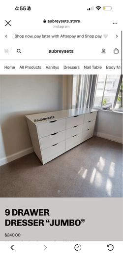 White 9 drawer dresser