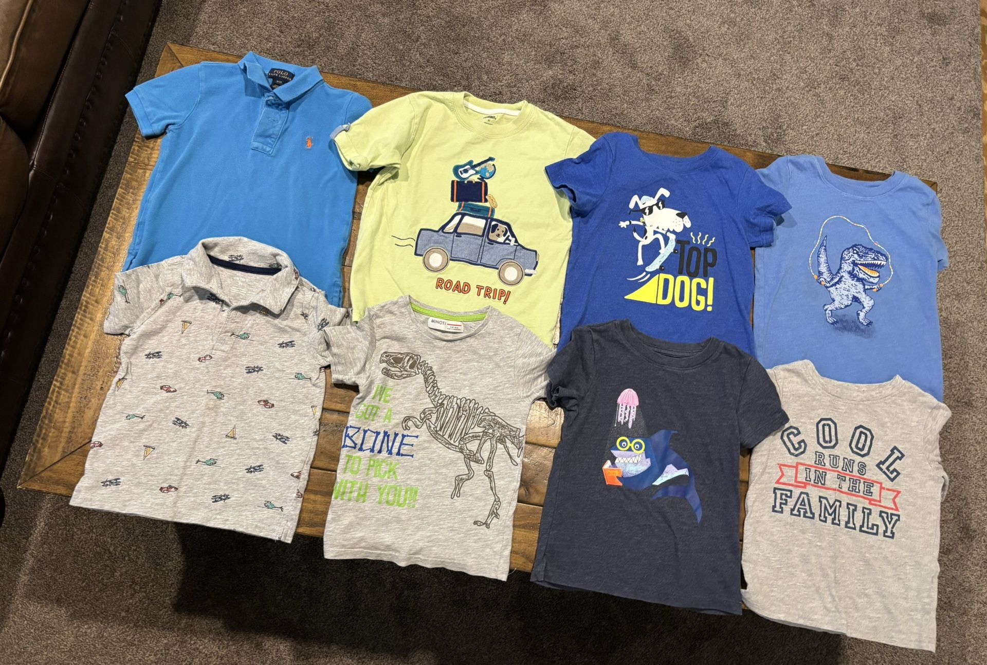 3t boy short and long sleeve shirts, pj set, jacket