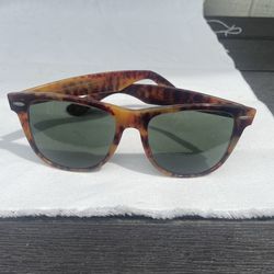 Vintage Ray Ban Wayfarer II Yellow Blonde and Brown Tortoise