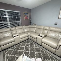 Reclining Leather Couch With Storage