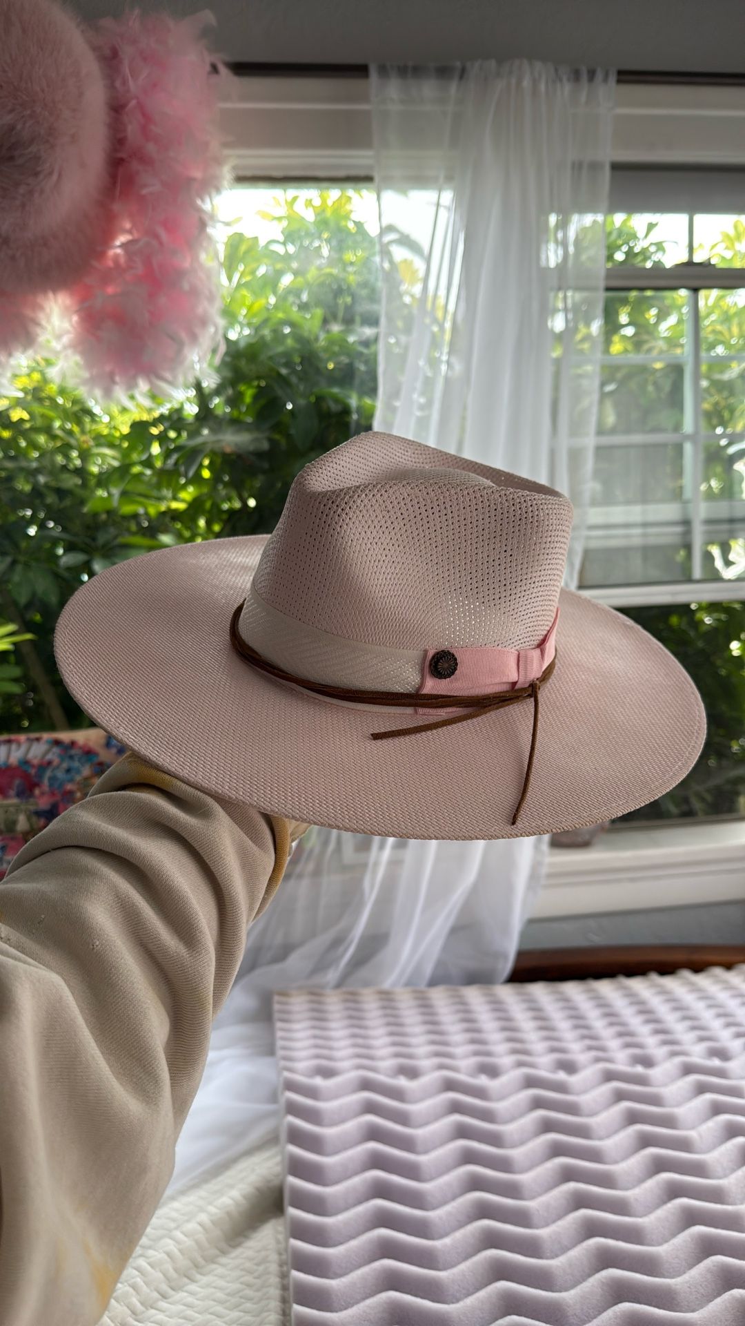 Pink Canvas Cowboy Hat