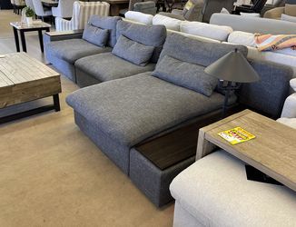 Divani Casa Paseo Charcoal Foam & Feather Seating Modular Sectional /3pc