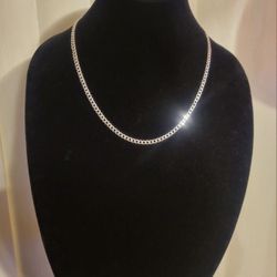 Italy 925 Solid Sterling Silver Cuban Link Chain