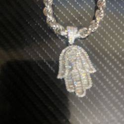 22” Italy Silver Chain And Pendant 