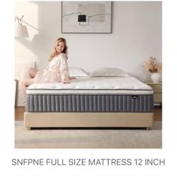 Full Size Mattress 12 Inch, Hybrid Memory Foam Mattress with Zoned Pocket Coils Support and Motion Isolation Design, Strengthen Edge Support,CertiPUR-