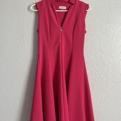 Calvin Klein Pink Sleeveless V-Neck Midi Dress : Size 2