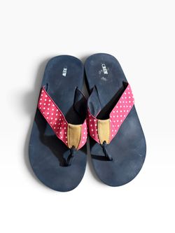 JCREW Red Polka‑Dot Flip Flops – Size 10