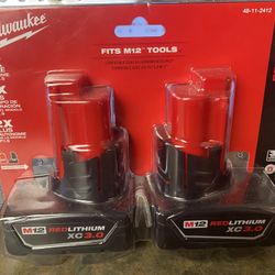 MILWAUKEE M12 PACK BATTERIES XC 3.0  (( Read Below )) 