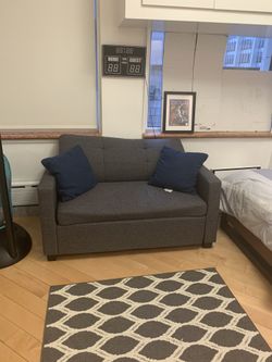 Sleeper twin sofa gray linen