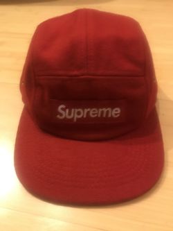 supreme 5-panel red wool / polyester cap 🧢