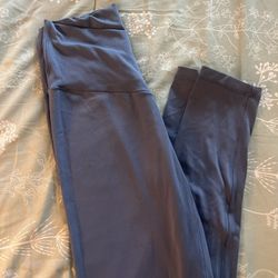 Blue Cross Over Waist Leggings By Aerie 