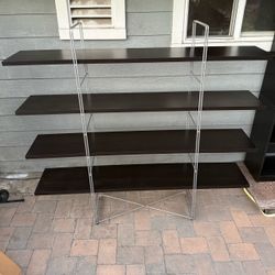 LikeNEW Vintage 1999 IKEA ENETRI Shelving Unit Bookshelf Niels Gammelgaard Dark wood Espresso metal frame W 67 D 12 H 63