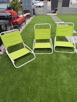 Set of 3 Folding Beach Chairs