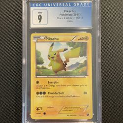 Pikachu Holo Secret Rare Graded CGC 9 *MINT* Pokemon Black & White 115/114 Base Set Slab PSA BGS Pokémon 2011 Card TCG