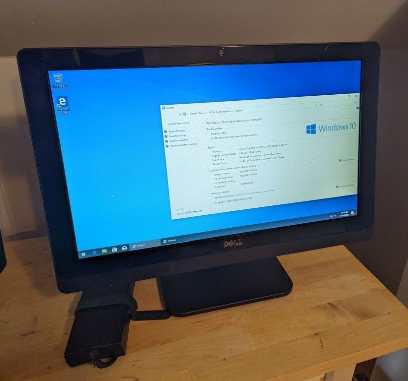 Dell 20" Touchscreen All In One Desktop PC Intel Duo Core 8 GB Ram 500 GB HD DVDRW Webcam HDMI WiFi Windows 10