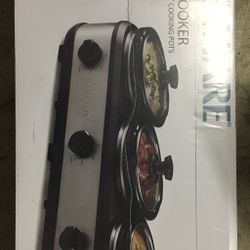 Faberware Triple Slow Cooker three removable 1.5qt Cooking Pots