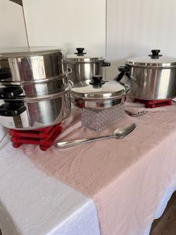 Vintage Perma-Life 5 Ply Stainless Steel 9 pcs sizes 11Qt/6.5Qt/5Qt