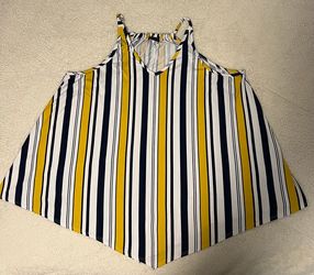 Striped Sleeveless Swing Tank Top